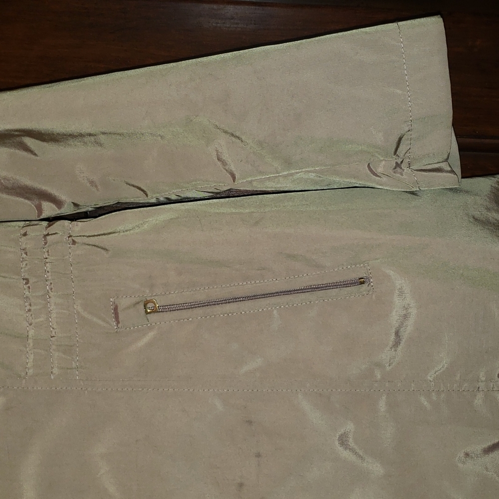 Cole Haan Light Tan S /P detachable Hood Zippered Raincoat Jacket - Picture 4 of 9